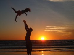 Isabella And Daddy Enjoying Broomes Sunset
