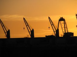 Sunset Over Coal Loading Docks
