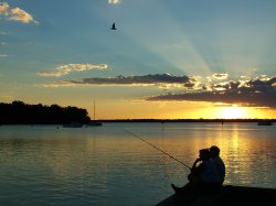 Fishing At Sunset Tin Can Bay