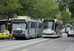 Swanston Street With Trams 