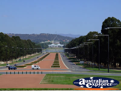 Canberra view over Parliament House . . . CLICK TO VIEW ALL CANBERRA POSTCARDS
