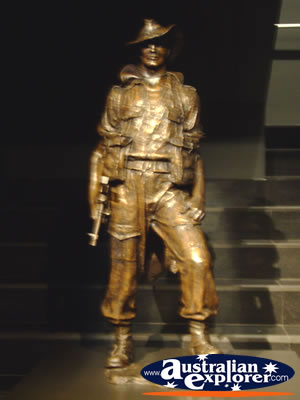 Australian War Memorial Gold Statue . . . CLICK TO VIEW ALL AUSTRALIAN WAR MEMORIAL - MUSEUM POSTCARDS