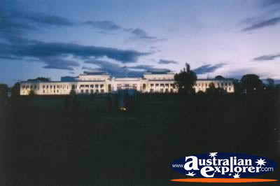 Old Parliament House at Night . . . CLICK TO VIEW ALL OLD PARLIAMENT HOUSE POSTCARDS