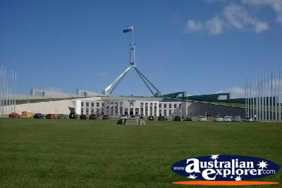 View of Parliament House in Canberra . . . VIEW ALL PARLIAMENT HOUSE PHOTOGRAPHS