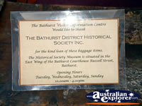 Bathurst Visitor Centre Coach Plaque . . . CLICK TO ENLARGE