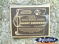Tamworth Johnny Greenwood Award . . . CLICK TO ENLARGE