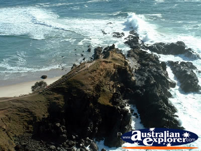 View from Byron Bay Lighthouse of Cape Byron . . . CLICK TO VIEW ALL BYRON BAY (LIGHTHOUSE) POSTCARDS