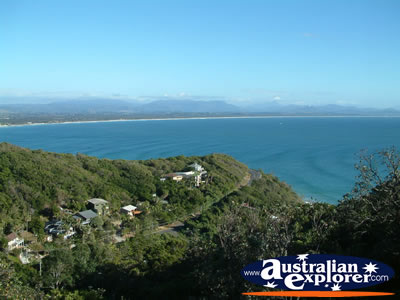 Byron Bay Lighthouse View over Bushland . . . CLICK TO VIEW ALL BYRON BAY (LIGHTHOUSE) POSTCARDS