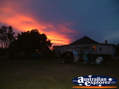 House in Tenterfield at Dawn . . . CLICK TO VIEW ALL TENTERFIELD POSTCARDS