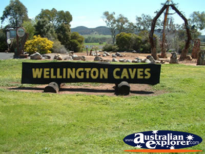 Wellington Caves Sign . . . CLICK TO VIEW ALL WELLINGTON CAVES POSTCARDS