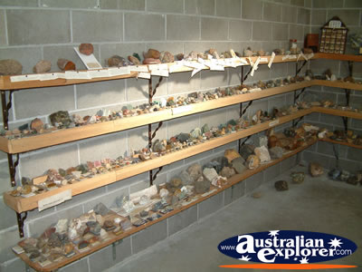 Bingara Museum Shelves of Stones . . . CLICK TO VIEW ALL BINGARA MUSEUM POSTCARDS
