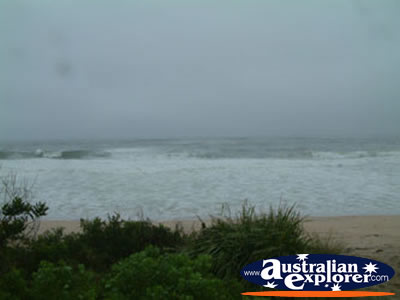 Wollongong Beach in Wet Weather . . . CLICK TO VIEW ALL WOLLONGONG POSTCARDS