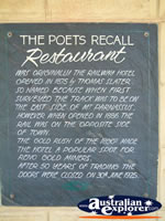 Poets Recall Motel Restaurant in Gundagai . . . CLICK TO ENLARGE