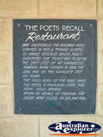 Gundagai, Poets Recall Motel Restaurant Plaque . . . CLICK TO ENLARGE