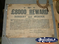 Reward Poster at Ned Kelly Blacksmith Shop . . . CLICK TO ENLARGE