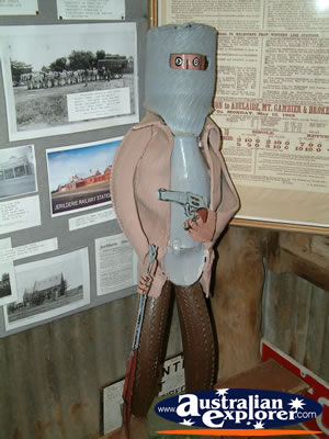 Ned Kelly Monument at the Ned Kelly Blacksmith Shop . . . CLICK TO VIEW ALL JERILDERIE POSTCARDS