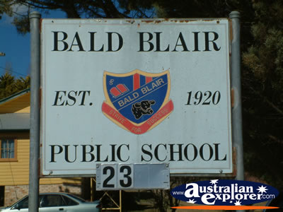 Guyra, Bald Blair School Sign . . . VIEW ALL GUYRA PHOTOGRAPHS