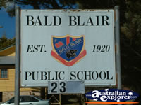 Guyra, Bald Blair School Sign . . . CLICK TO ENLARGE