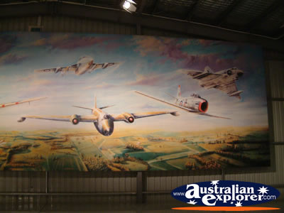 Temora Aviation Museum Painted Mural . . . CLICK TO VIEW ALL TEMORA POSTCARDS