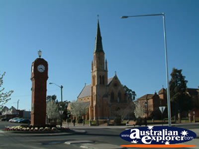 Mudgee Clock & Church . . . CLICK TO VIEW ALL MUDGEE POSTCARDS