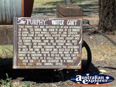 West Wyalong Waratah Village Water Cart Sign . . . CLICK TO VIEW ALL WEST WYALONG POSTCARDS