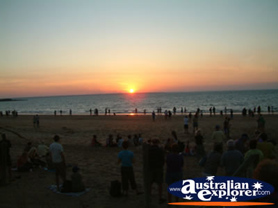 Crowds gathered for the sunset at Mindil Beach in Darwin . . . CLICK TO VIEW ALL DARWIN POSTCARDS
