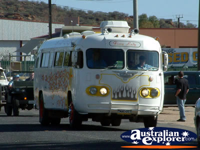 Alice Springs Transport Hall of Fame Parade Classic Bus Close Up . . . CLICK TO VIEW ALL ALICE SPRINGS POSTCARDS