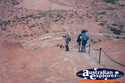 Climbing Ayers Rock . . . CLICK TO VIEW ALL AYERS ROCK (SUMMIT) POSTCARDS