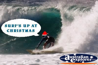 Surfing at Christmas . . . CLICK TO VIEW ALL CHRISTMAS POSTCARDS
