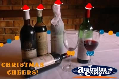 Wine Bottles at Christmas . . . CLICK TO VIEW ALL CHRISTMAS POSTCARDS