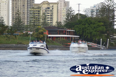 Two Boats on the Broadwater . . . CLICK TO VIEW ALL BOATING POSTCARDS