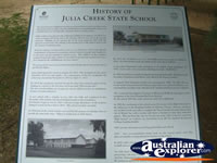 Julia Creek State School History Plaque . . . CLICK TO ENLARGE