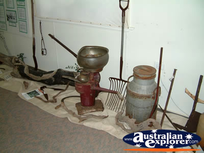 Nebo Museum Pots, Pans and Rake Display . . . VIEW ALL NEBO PHOTOGRAPHS