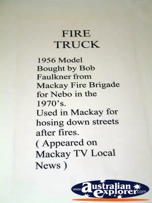 Nebo Museum Fire Truck Description . . . CLICK TO VIEW ALL NEBO POSTCARDS