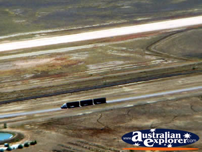 Longreach View from Helicopter of Roadtrain . . . VIEW ALL LONGREACH PHOTOGRAPHS