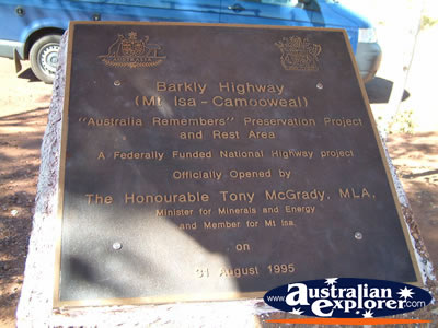 Camooweal Barkly Highway Plaque . . . VIEW ALL CAMOOWEAL PHOTOGRAPHS