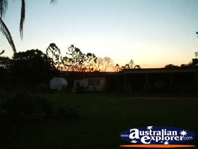 Gympie Gate 12 Sunset over Building . . . CLICK TO VIEW ALL GYMPIE POSTCARDS
