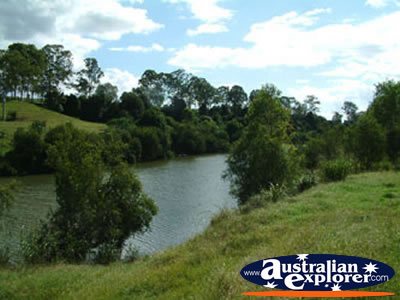 Gympie Gate Scenery and Lake . . . CLICK TO VIEW ALL GYMPIE POSTCARDS