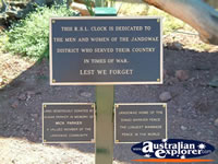 Jandowae Memorial Clock Sign . . . CLICK TO ENLARGE