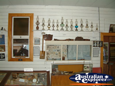 Vintage Wall inside Miles Historical Village . . . CLICK TO VIEW ALL MILES POSTCARDS