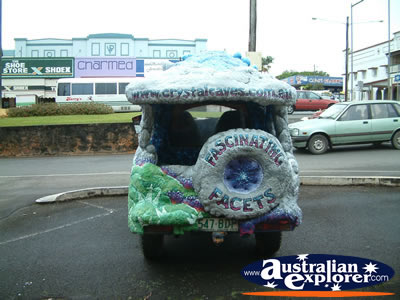Atherton Crystal Caves Car Rear View . . . CLICK TO VIEW ALL YUNGABURRA POSTCARDS