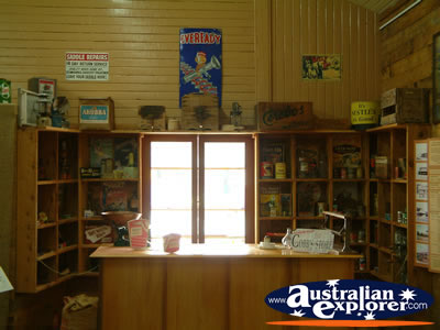 Surat Cobb & Co Changing Station Shelves with Collectables . . . VIEW ALL SURAT PHOTOGRAPHS