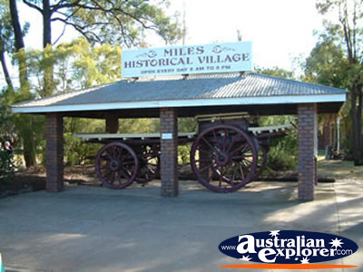Miles Historical Village Entrance . . . CLICK TO VIEW ALL MILES POSTCARDS