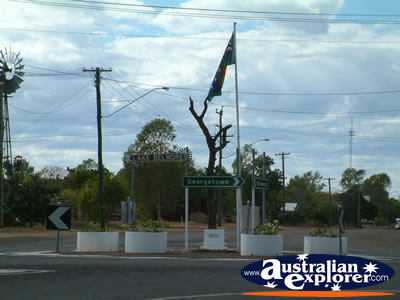 Croydon Road Sign and Australian Flag . . . VIEW ALL CROYDON PHOTOGRAPHS