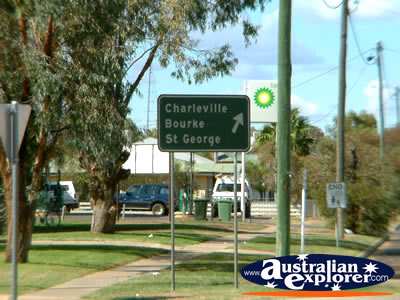 Cunnamulla Road Sign . . . CLICK TO VIEW ALL CUNNAMULLA POSTCARDS