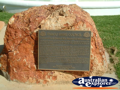 Cunnamulla War Memorial Plaque . . . CLICK TO VIEW ALL CUNNAMULLA POSTCARDS