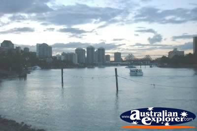 Brisbane at Dusk . . . CLICK TO VIEW ALL BRISBANE POSTCARDS