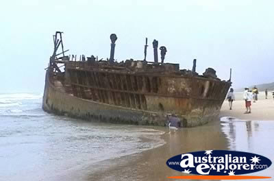 Fraser Island Maheno Wreck in Water . . . VIEW ALL FRASER ISLAND (MAHENO WRECK) PHOTOGRAPHS