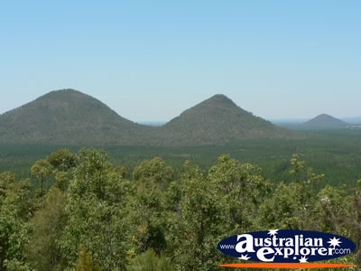 View of the Glasshouse Mountains . . . CLICK TO VIEW ALL GLASS HOUSE MOUNTAINS POSTCARDS