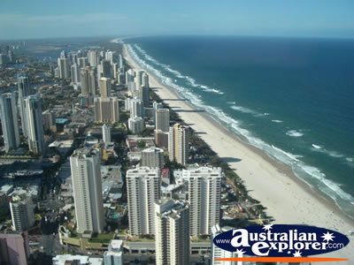 View from Q1 in Surfers Paradise . . . CLICK TO VIEW ALL GOLD COAST (Q1 VIEWS) POSTCARDS